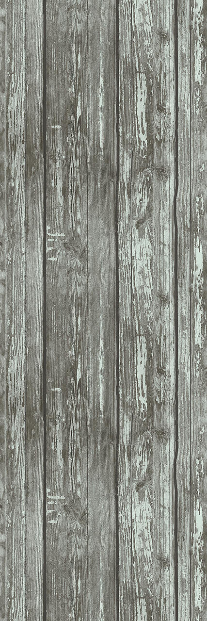 Mineheart Rustic Wood Effect Panel Wallpaper Washed Grey