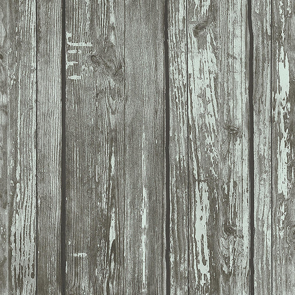 Mineheart Rustic Wood Effect Panel Wallpaper Washed Grey