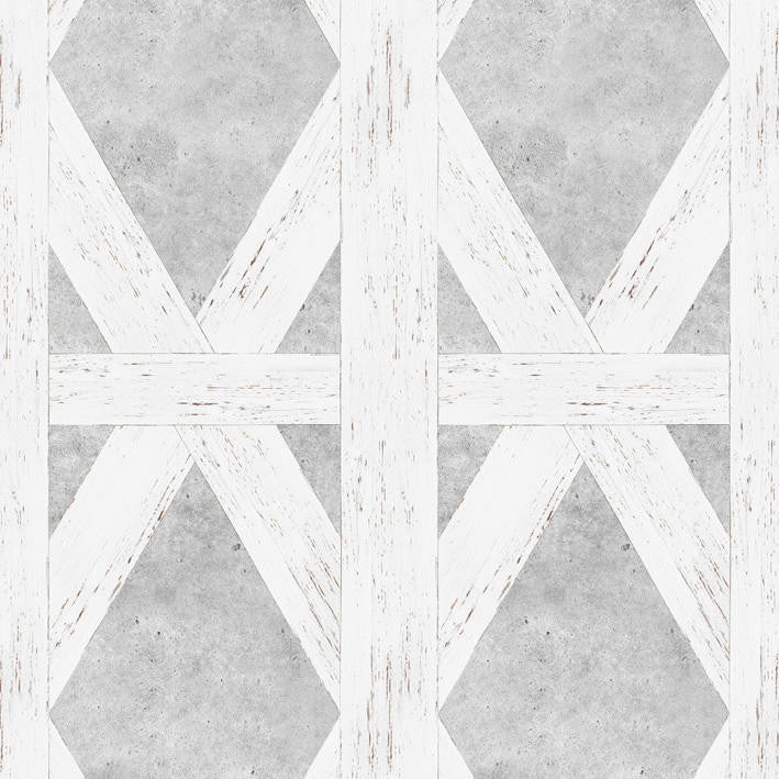 Mineheart White Tudor Wallpaper