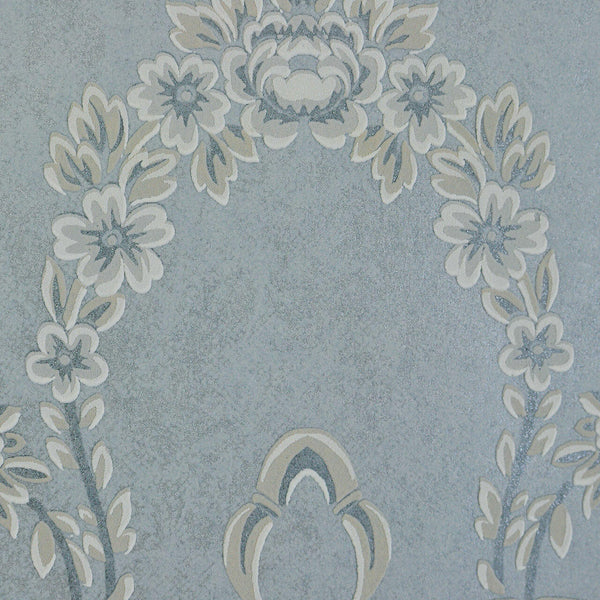 Mineheart Wimpole Floral embossed wallpaper - Light Blue