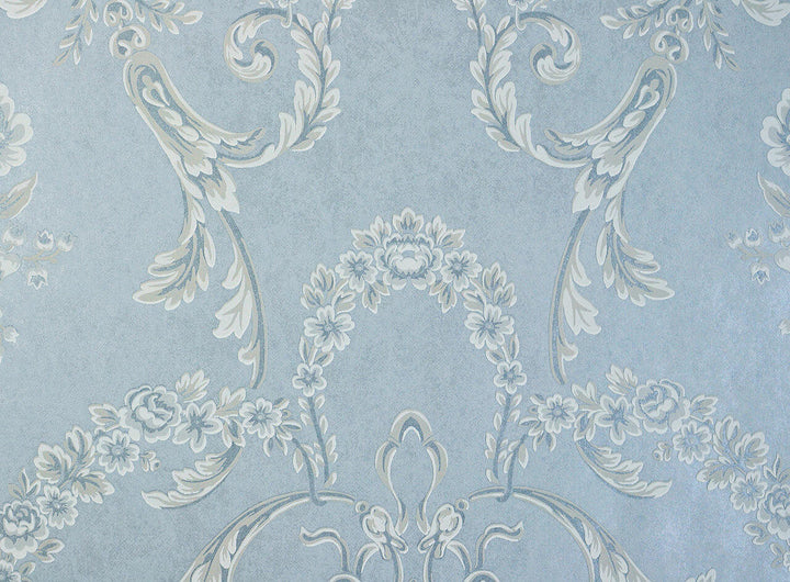 Mineheart Wimpole Floral embossed wallpaper - Light Blue