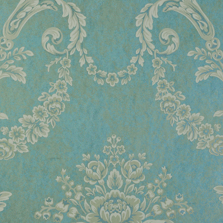 Mineheart Wimpole Floral embossed wallpaper - Teal Green