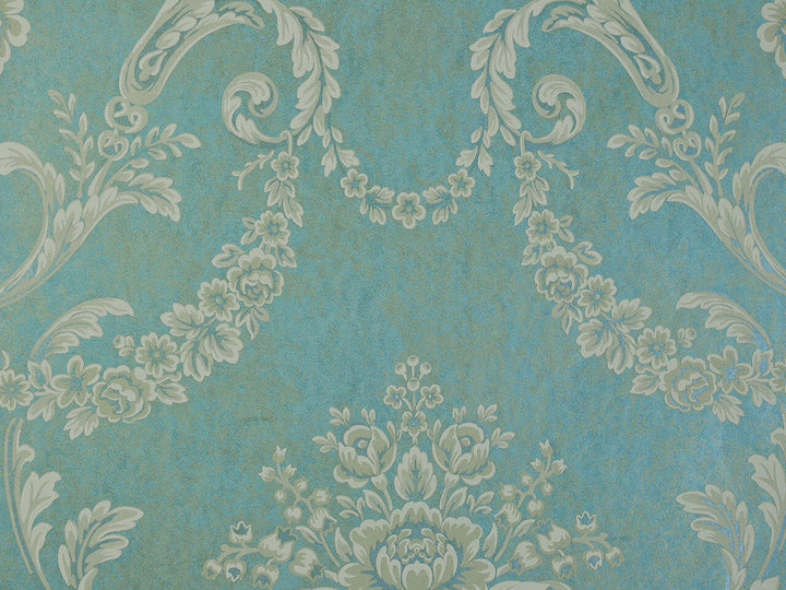 Mineheart Wimpole Floral embossed wallpaper - Teal Green