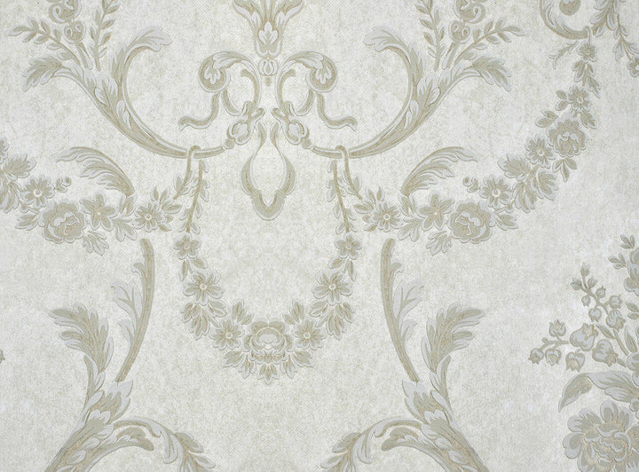 Mineheart Wimpole Floral embossed wallpaper - White