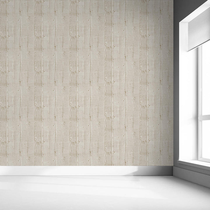 Mineheart Wood Effect Panel Wallpaper Cream