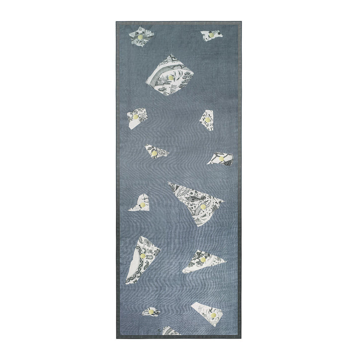 Studio Bleoh Blue and Grey Plate fragment Scarf