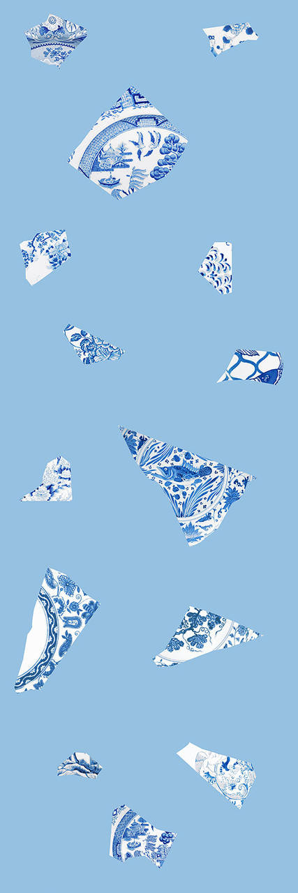 Studio Bleoh Blue Plate fragment wallpaper