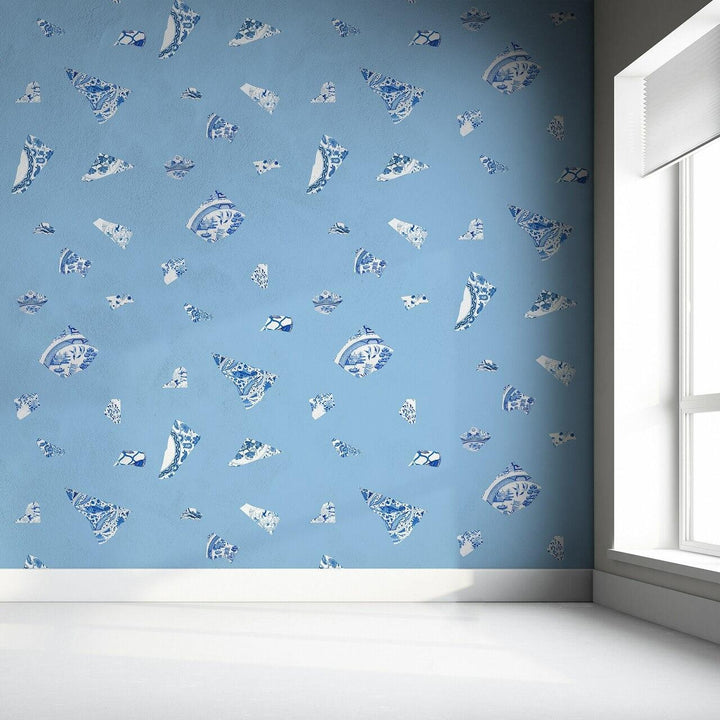 Studio Bleoh Blue Plate fragment wallpaper