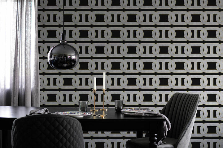 Studio Bleoh Chain Wallpaper- Black