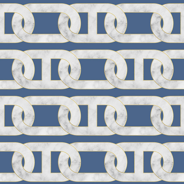 Studio Bleoh Chain Wallpaper- Blue