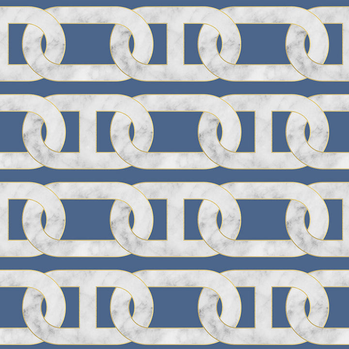 Studio Bleoh Chain Wallpaper- Blue