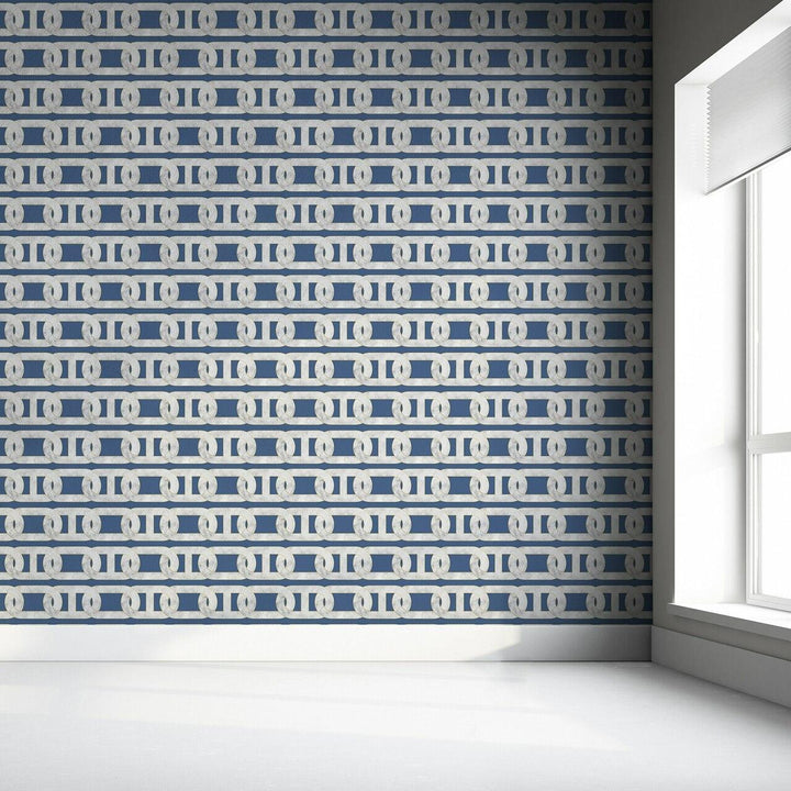 Studio Bleoh Chain Wallpaper- Blue