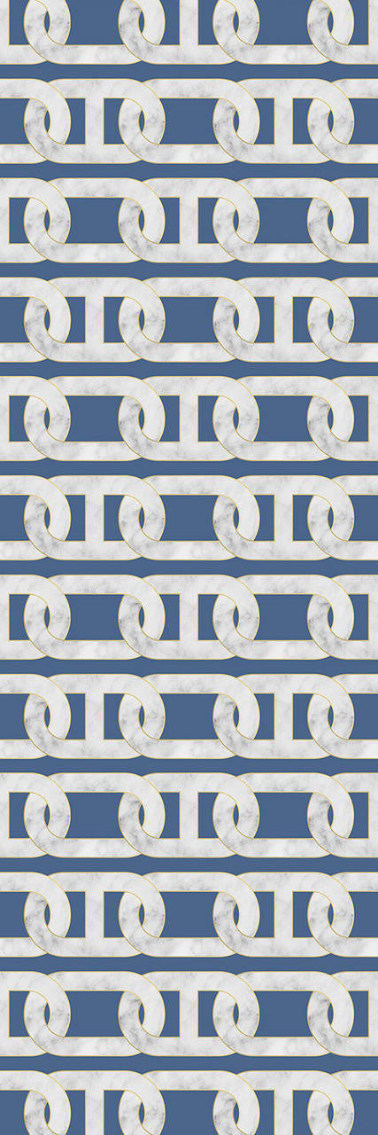 Studio Bleoh Chain Wallpaper- Blue