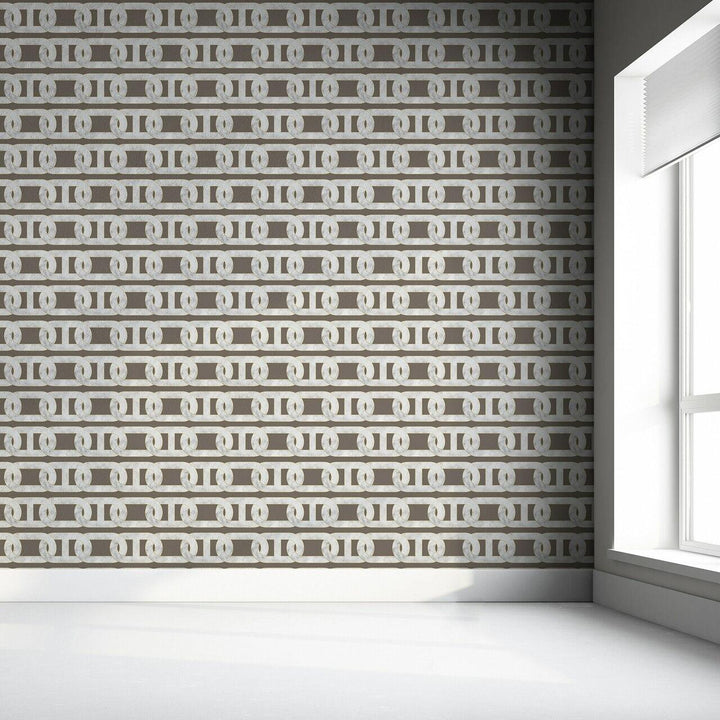 Studio Bleoh Chain Wallpaper- Grey