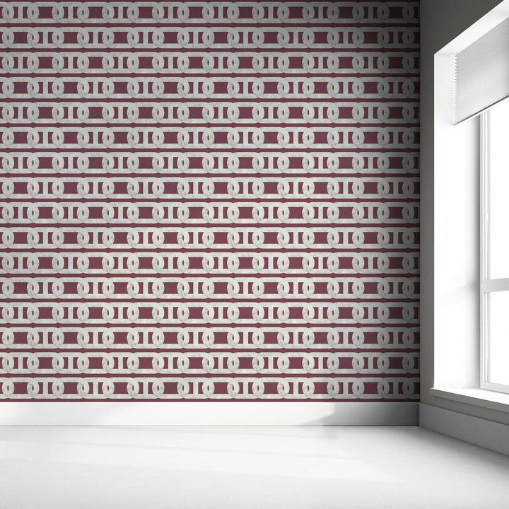 Studio Bleoh Chain Wallpaper- Red