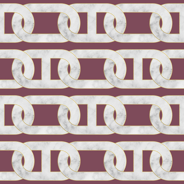 Studio Bleoh Chain Wallpaper- Red