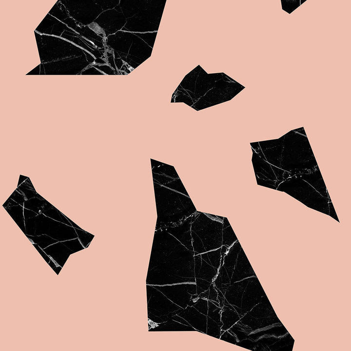 Studio Bleoh Marble fragment wallpaper - Black and Pink