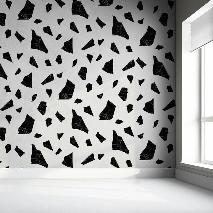 Studio Bleoh Marble fragment wallpaper - Black and White