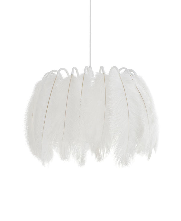 Young and Battaglia All White Feather Pendant Lamp