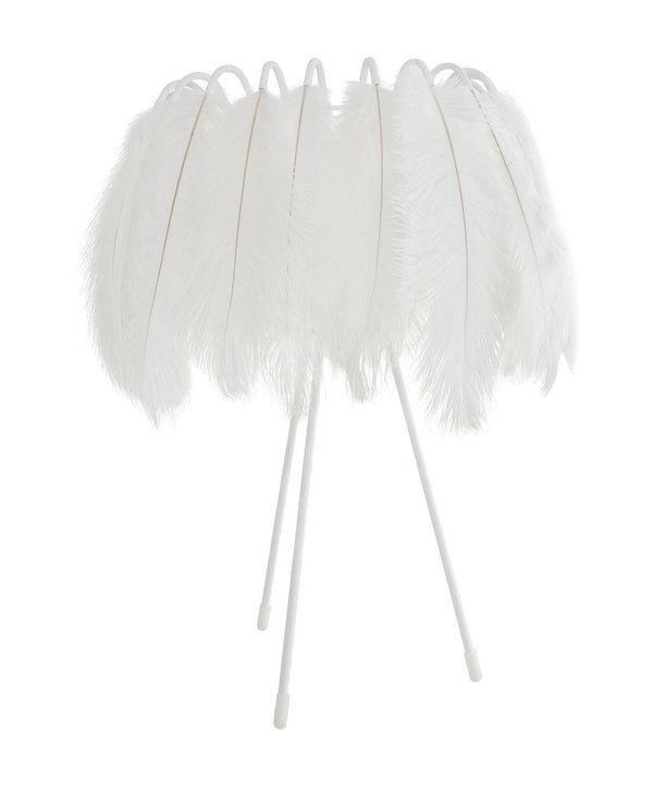 Young and Battaglia All White Feather Table Lamp