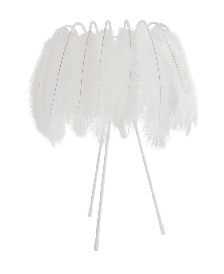 Young and Battaglia All White Feather Table Lamp