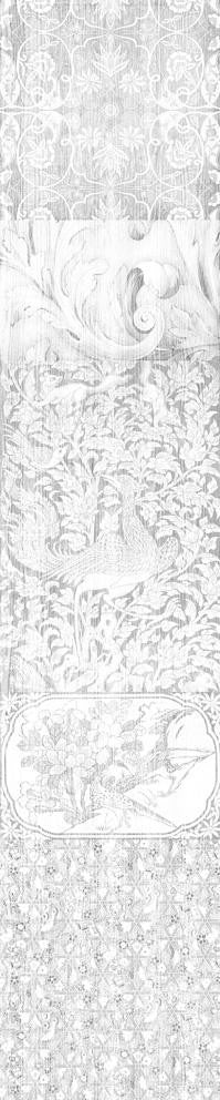 Young and Battaglia Almost White Arts and Crafts Patchwork Wallpaper