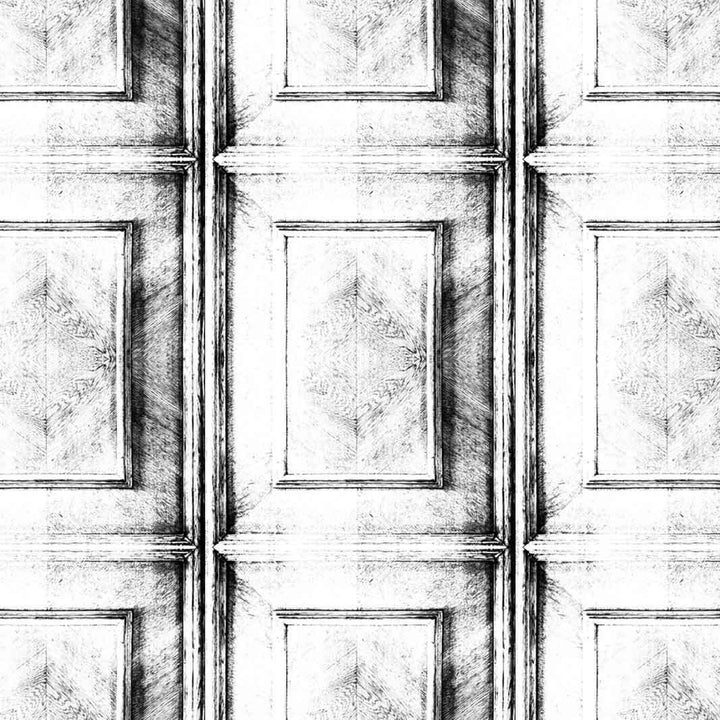 Young and Battaglia Almost White Dutch Inlay Panelling Wallpaper