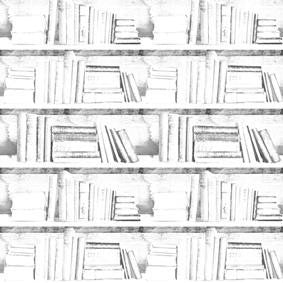 Young and Battaglia Almost White Photocopy Bookshelf Wallpaper