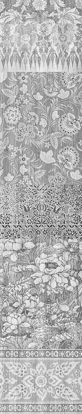 Young and Battaglia Arts and Crafts Patchwork Wallpaper - Black and White
