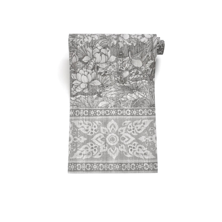 Young and Battaglia Arts and Crafts Patchwork Wallpaper - Black and White