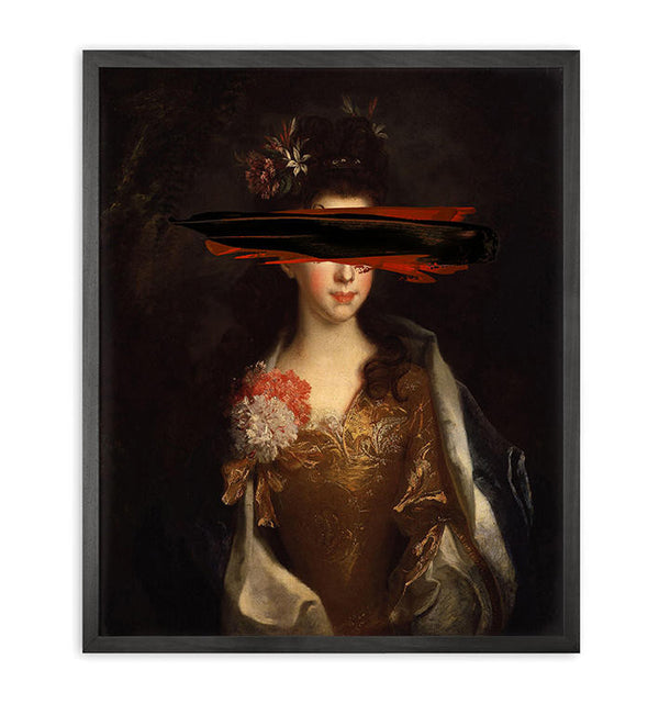 Young and Battaglia Black mark Framed Printed Canvas