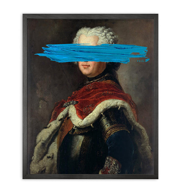Young and Battaglia Blue Mark Framed Printed Canvas
