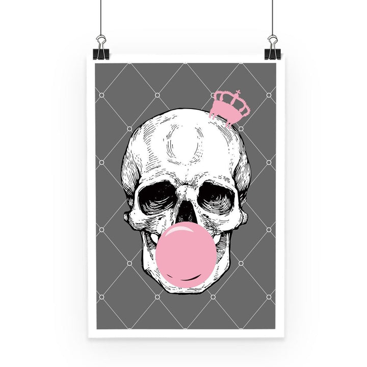 Young and Battaglia Bubblegum Skull pink and grey Poster