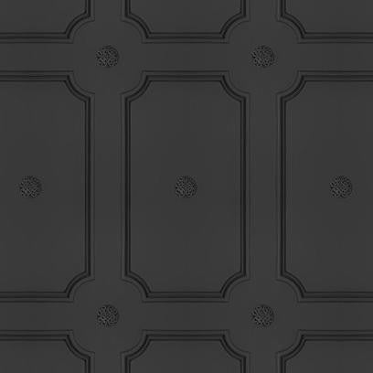 Young and Battaglia Charcoal Georgian Dot Panelling Wallpaper