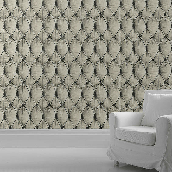 Young and Battaglia Cream Chesterfield Button Back Wallpaper