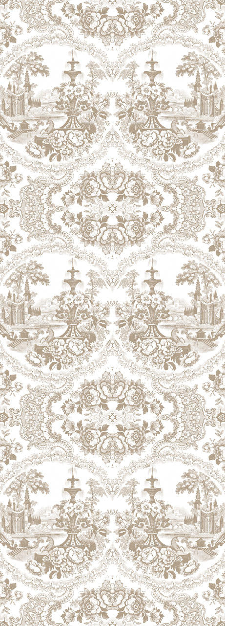 Young and Battaglia Delft Baroque Wallpaper - Beige