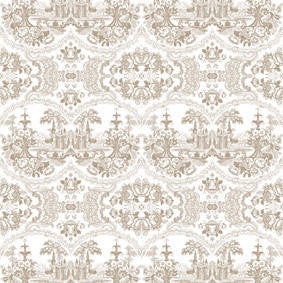Young and Battaglia Delft Baroque Wallpaper - Beige