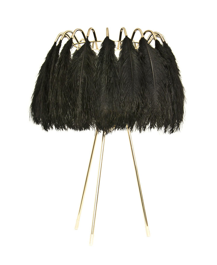 Young and Battaglia Feather Table Lamp Black