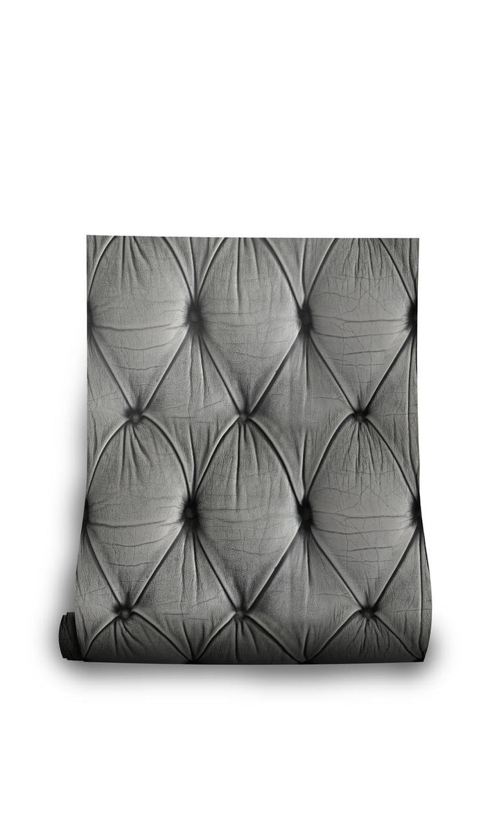 Young and Battaglia Grey Chesterfield Button Back Wallpaper