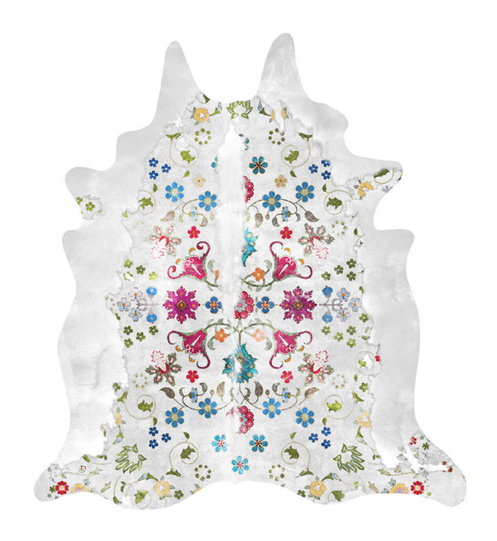 Young and Battaglia Gypsy Faux Cowhide White Rug