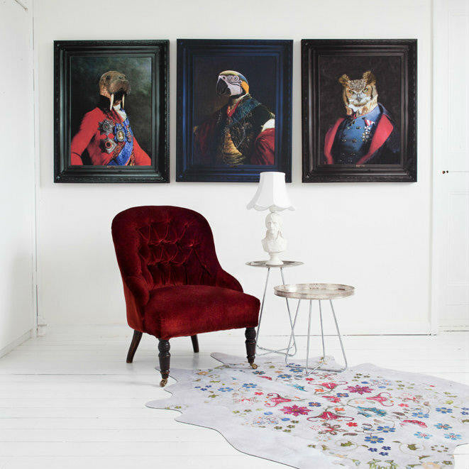 Young and Battaglia Gypsy Faux Cowhide White Rug