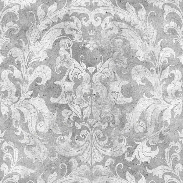 Young and Battaglia Light Urban Concrete Damask Wallpaper