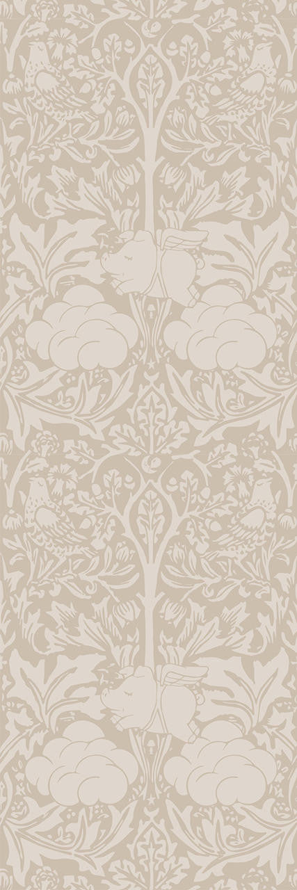 Young and Battaglia Morris Dream - Warm taupe Wallpaper