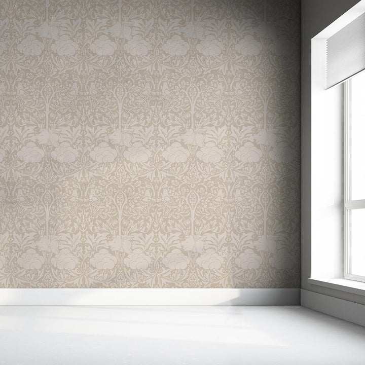Young and Battaglia Morris Dream - Warm taupe Wallpaper