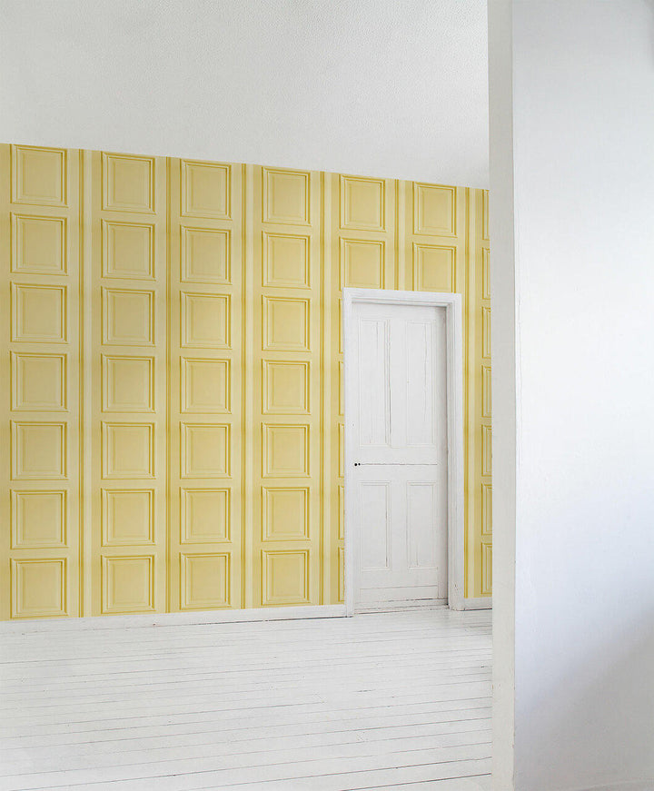 Young and Battaglia Mustard Panelling Wallpaper