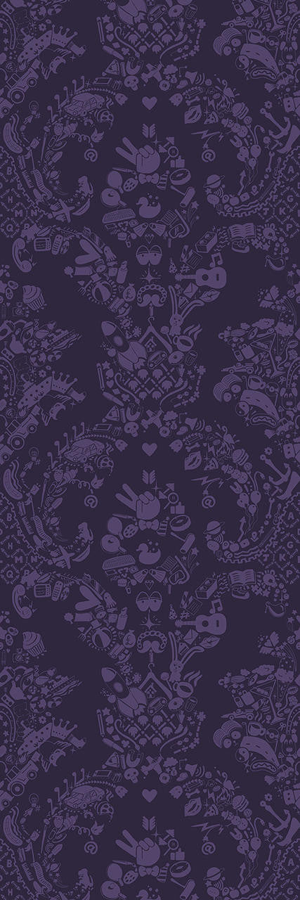 Young and Battaglia New World Damask Wallpaper- Purple and Purple