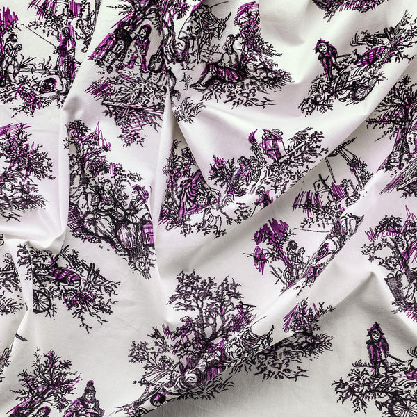 Young and Battaglia Once Upon Our Time Printed Fabric- White and Pink
