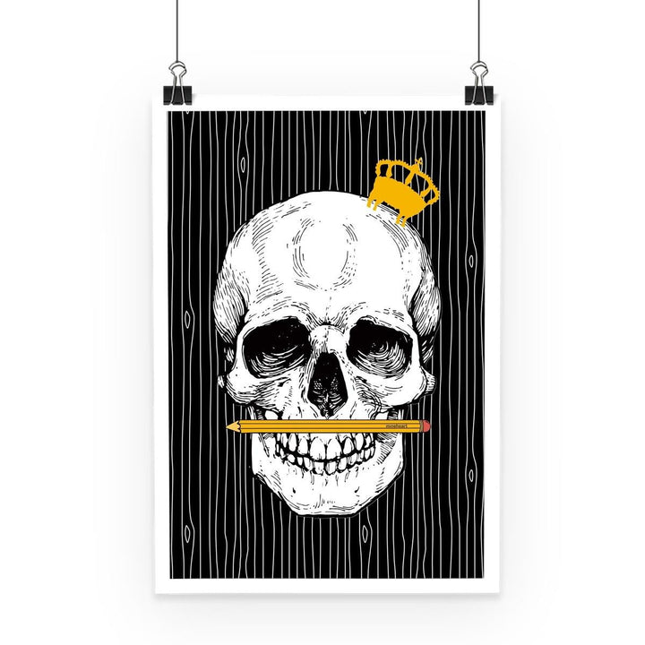 Young and Battaglia Pencil skull black and orange Poster