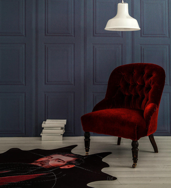 Young and Battaglia Petrol Panelling Wallpaper