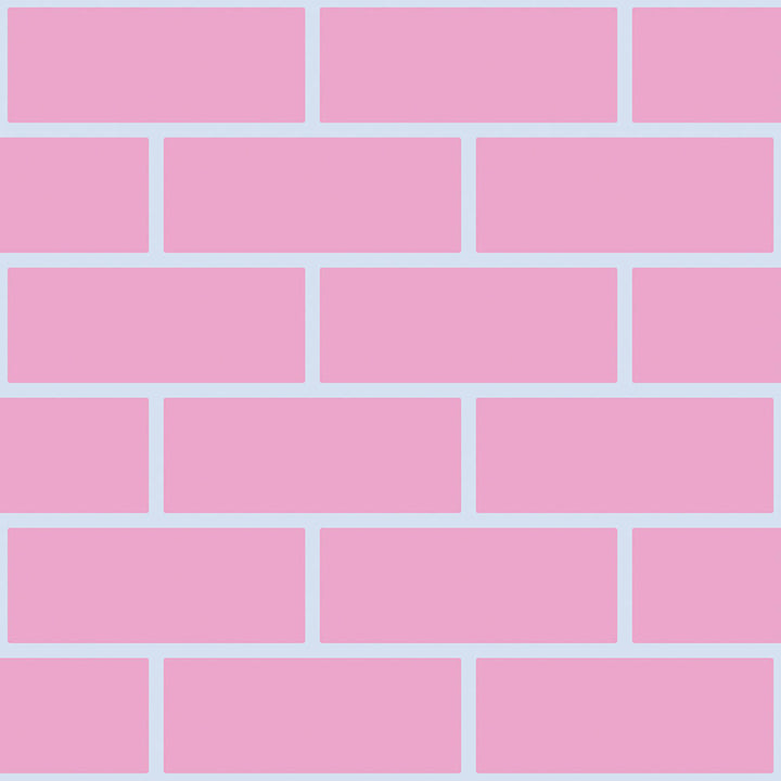 Young and Battaglia Pink and Light blue bricks Outline wallpaper